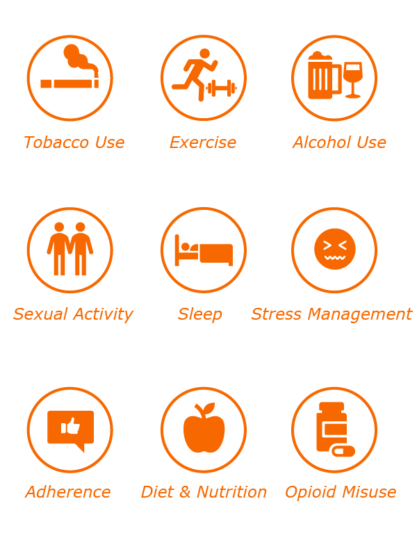 Nine Health Behavior Icons